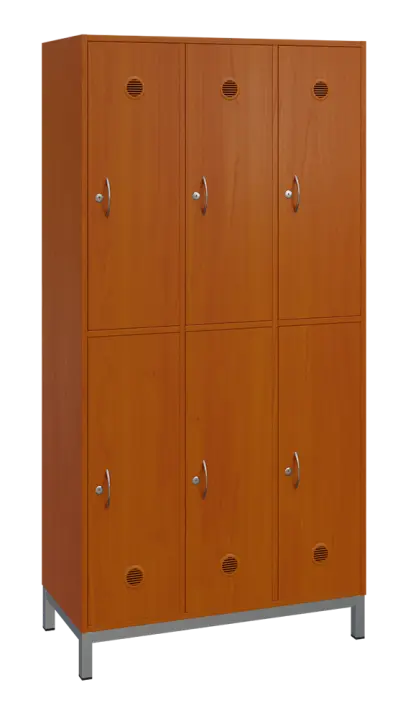 SBS-2233 šatní skříň 6-boxová, 1800x900x400 mm, kovové nohy, třešeň šumavská